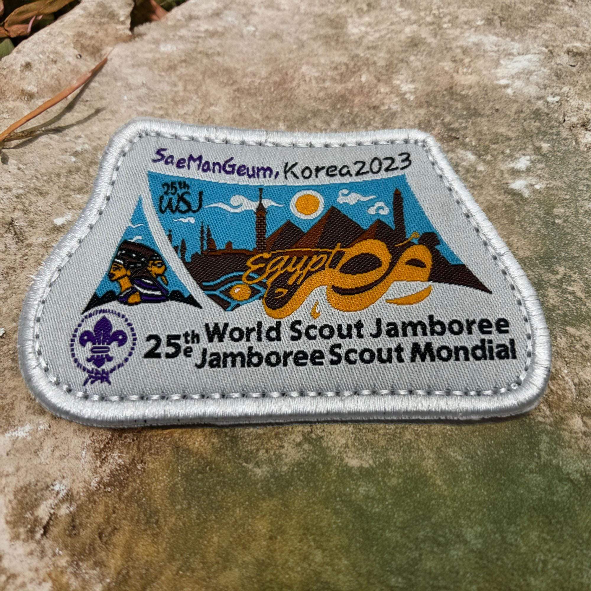 The 25th World Scout Jamboree Egyptian Contingent Official Woven Badge Patch, for Uniforms - Boy Scout Collectible Badge - Korea 2023