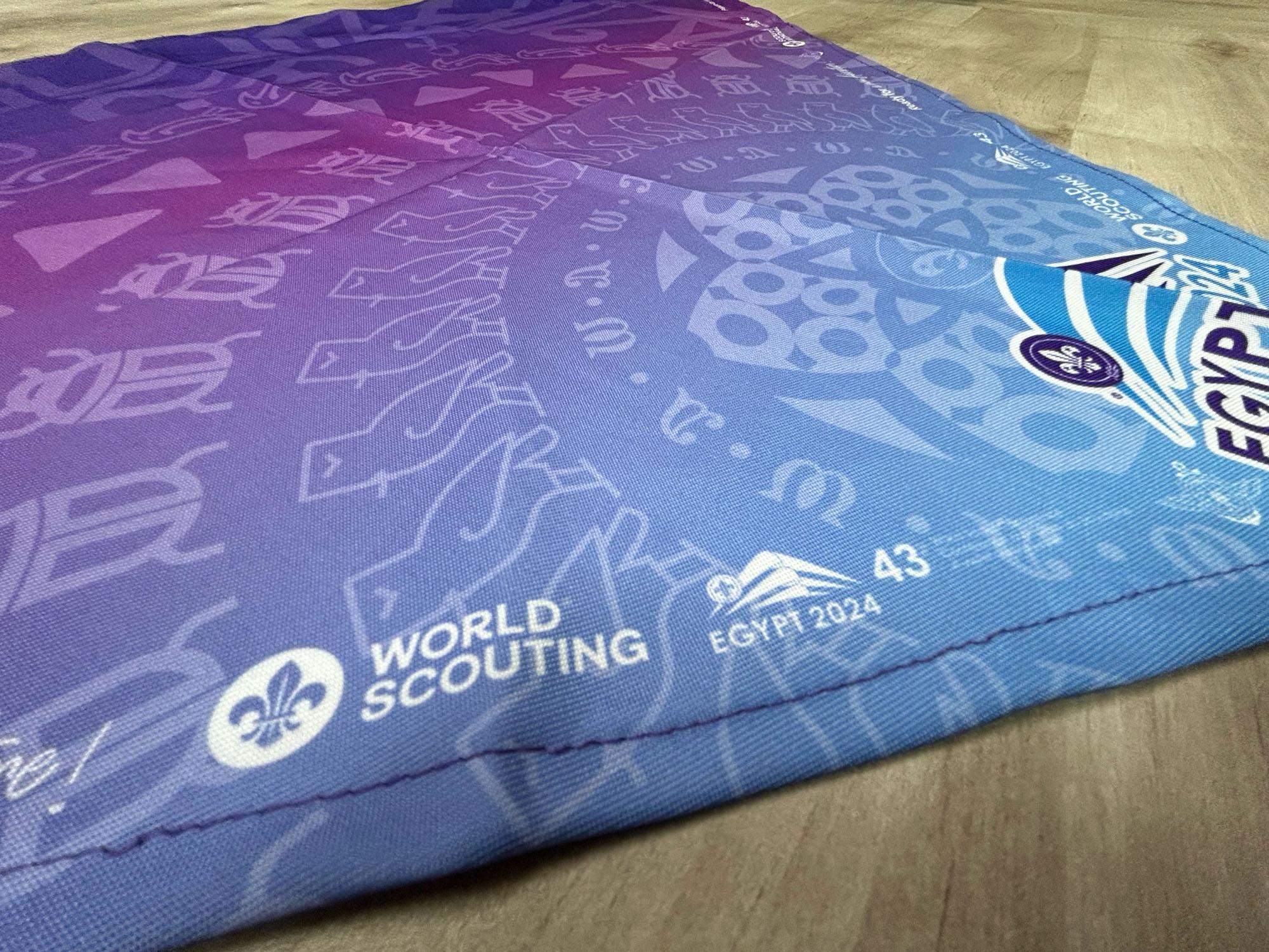 43rd World Scout Conference Official Colored Neckerchief Foulard with the new Scout brand - Boy Scout Collectible Badge - WOSM Egypt 2024 - Image 4