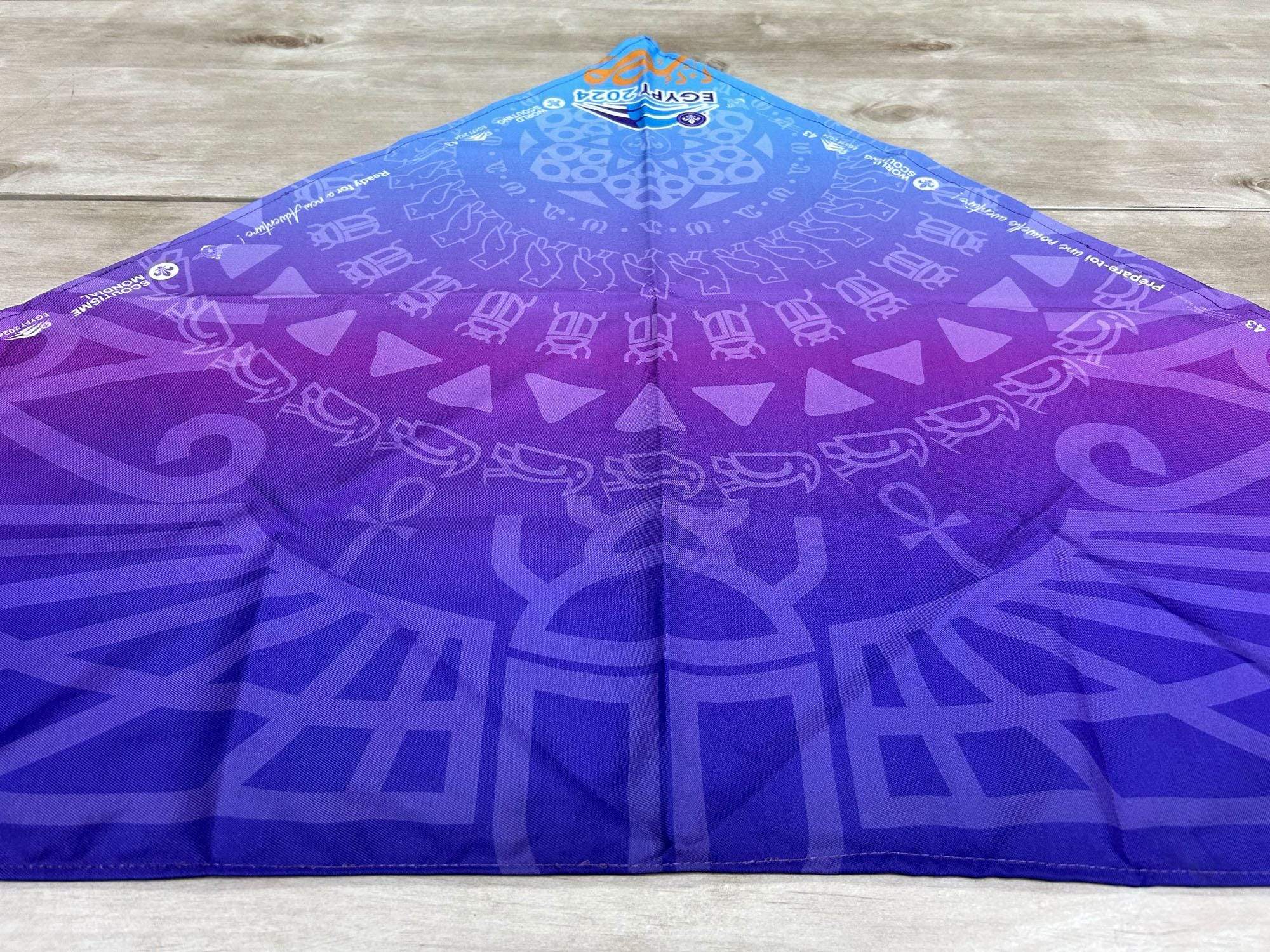 43rd World Scout Conference Official Colored Neckerchief Foulard with the new Scout brand - Boy Scout Collectible Badge - WOSM Egypt 2024