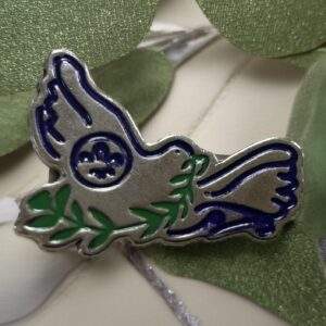 The Messenger of Peace Colored Metal Woogle Scout Neckerchief Slide - Boy Scout Collectible