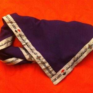 Egyptian Federation for Scouts and Girl Guides Purple Neckerchief Foulard in En & Ar for Uniforms - Boy Scout Collectible